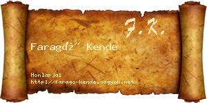 Faragó Kende névjegykártya
