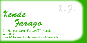 kende farago business card